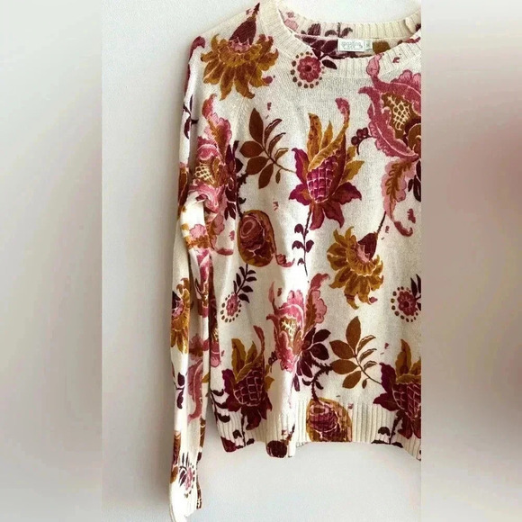 Spartina 449 Fall Floral Crewneck Sweater, Size Medium - Picture 12 of 16